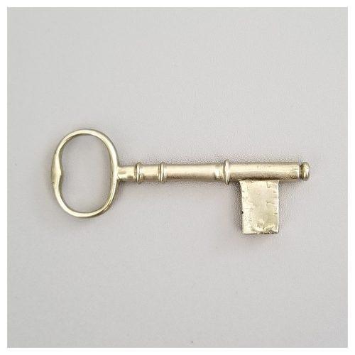 Antique Style Furniture Key Blank – Burnished Brass Patina – Italian Made, Jugendstil Design