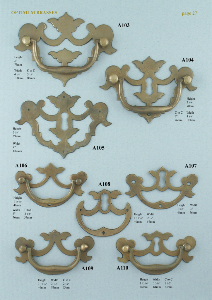 Single Pierced Escutcheon Handle A110 Optimum Brasses